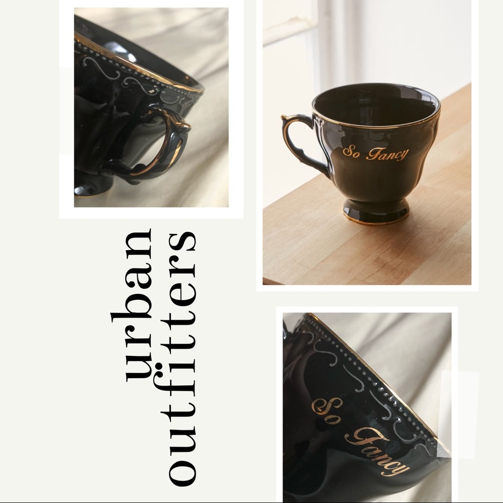 UO classy teacup “so fancy” gold print